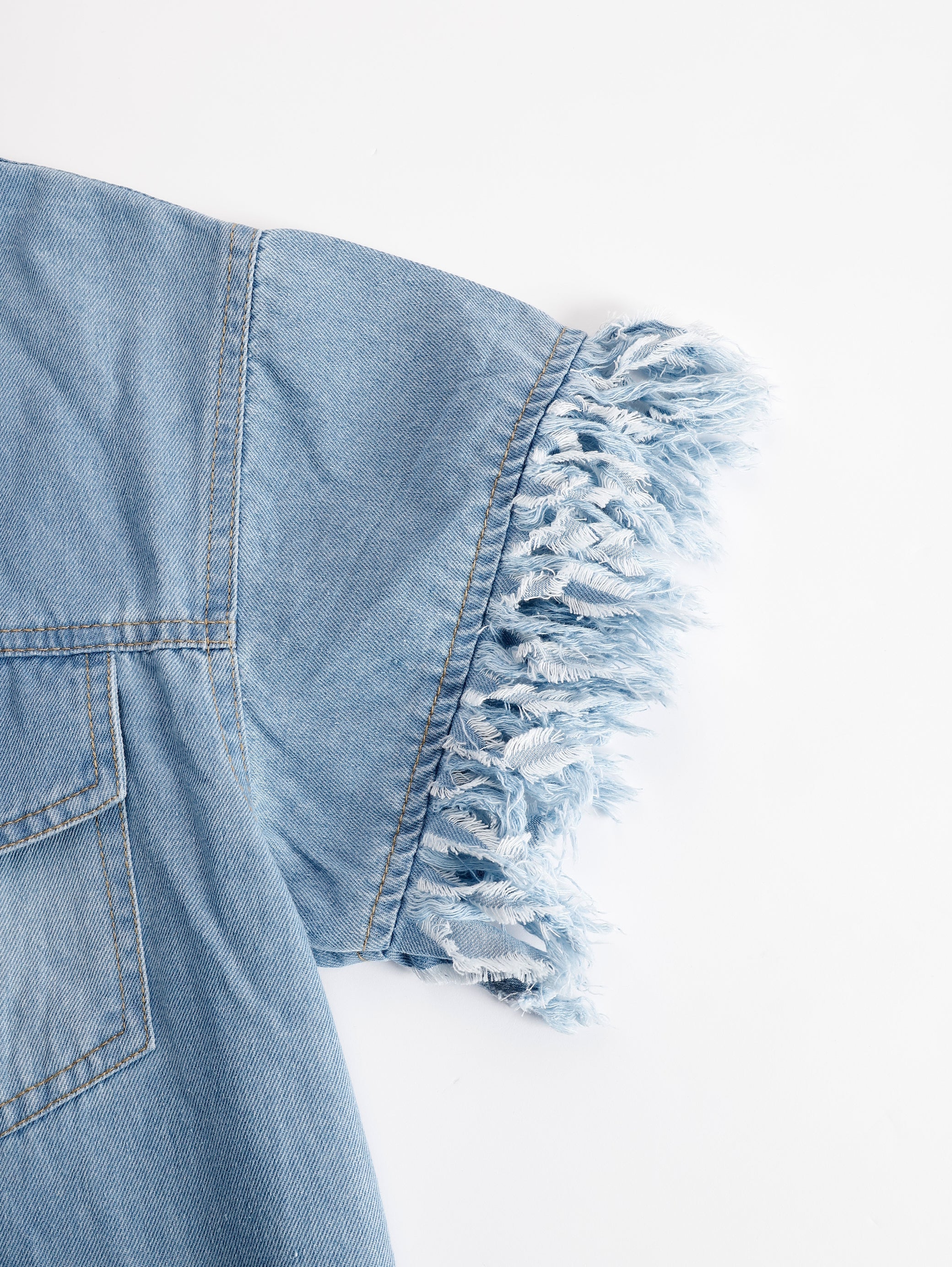 Georgia | Denim Tassel Mini Dress