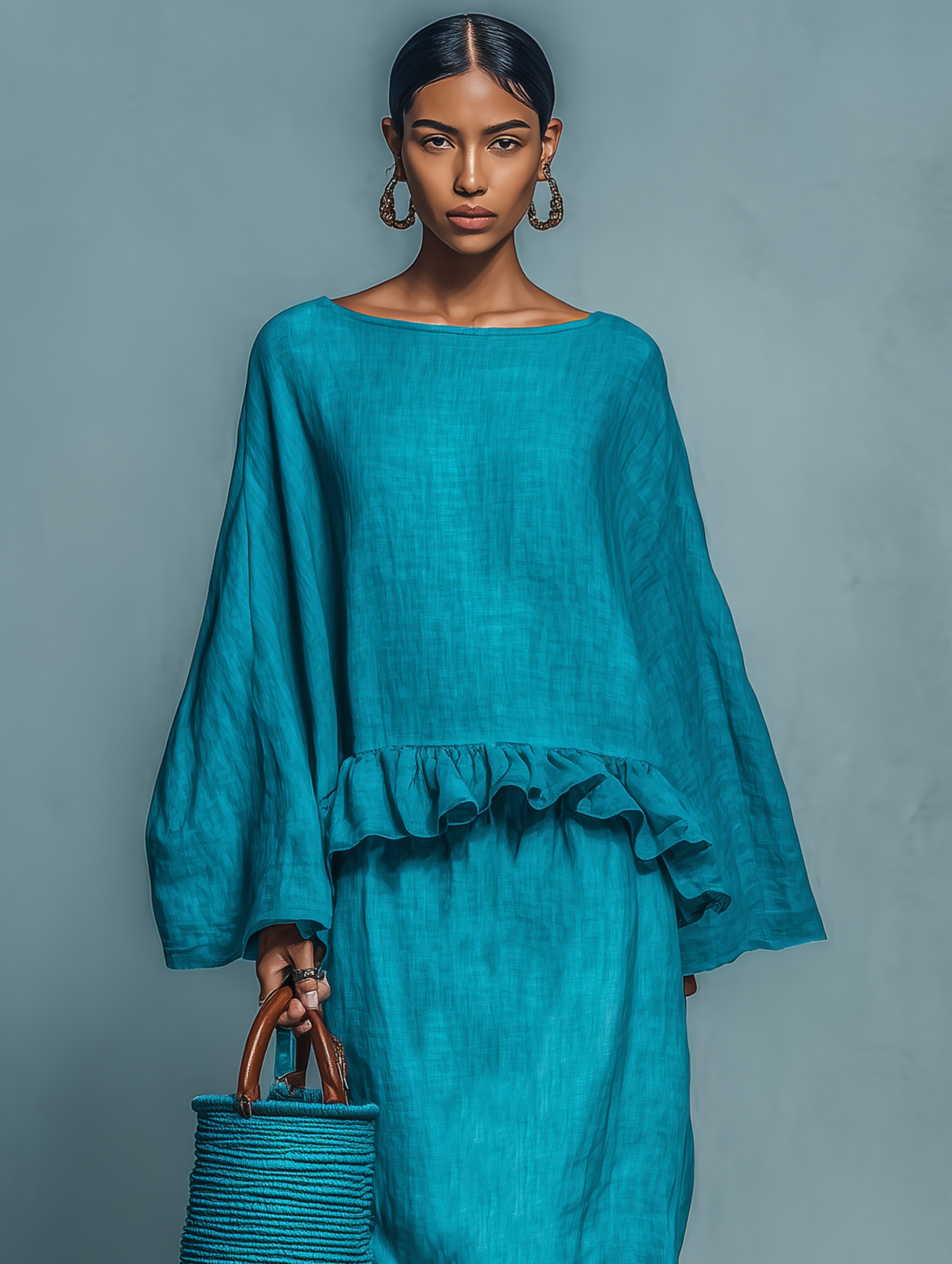 Thea | Linen Blouse & Skirt Set