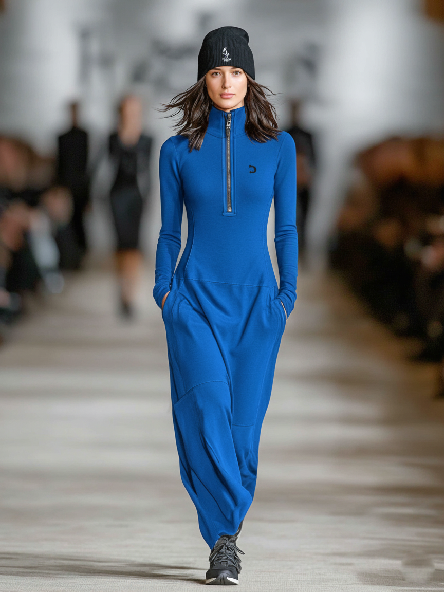 Estelle | Half-Zip Loose Maxi Dress
