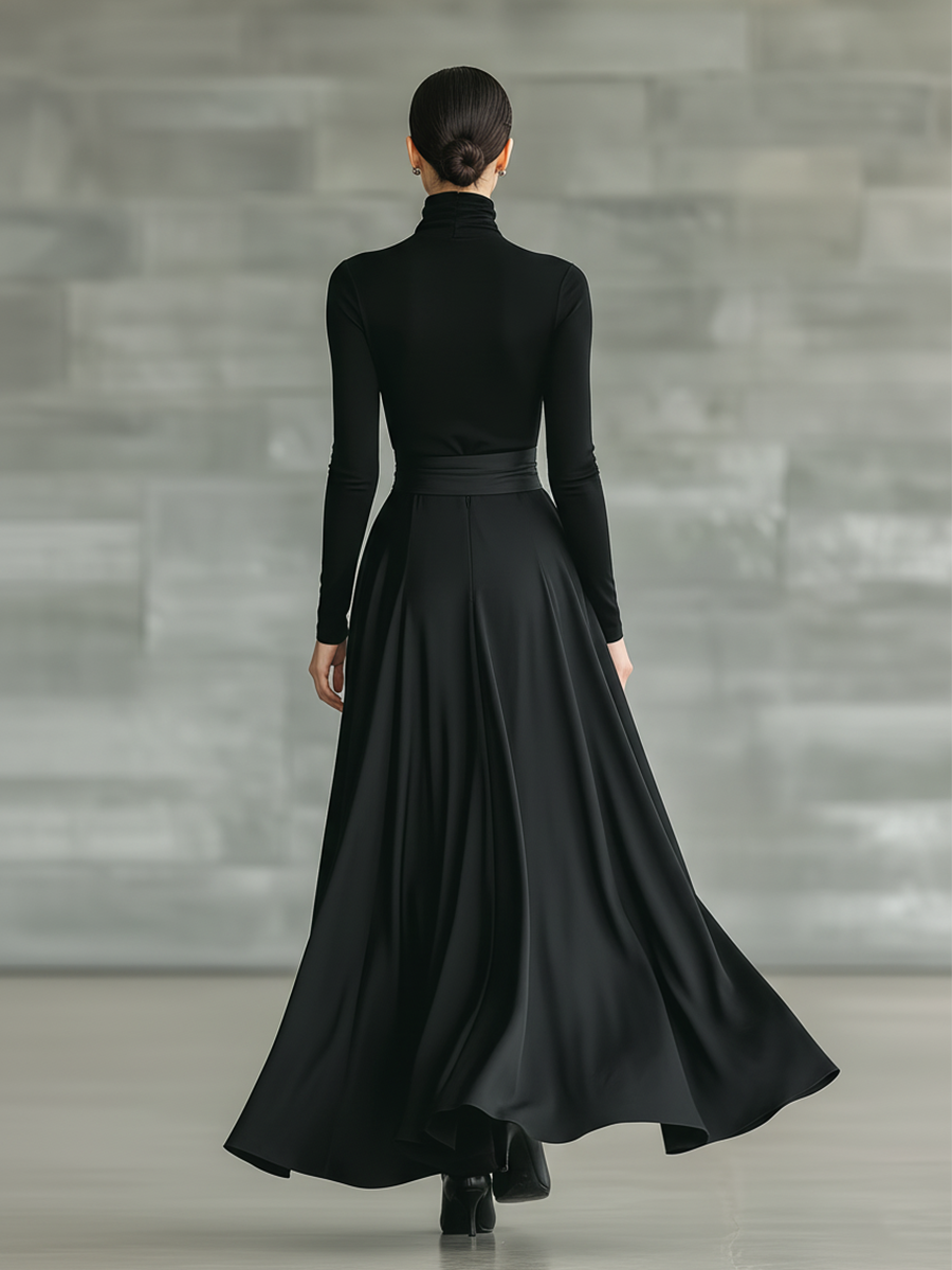 Daphne | High-Neck Flared Maxi Dress