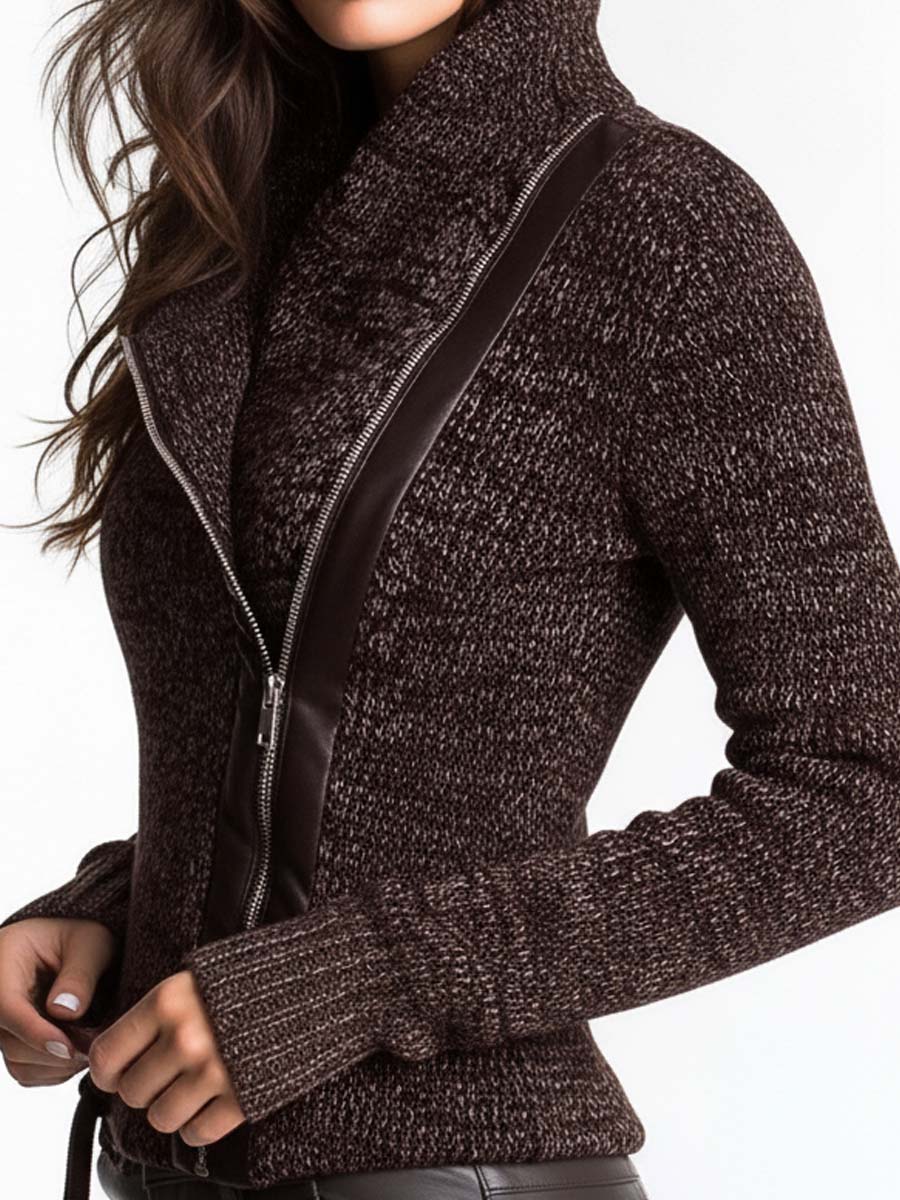 Mara | Asymmetric Ribbed Knit Jacket