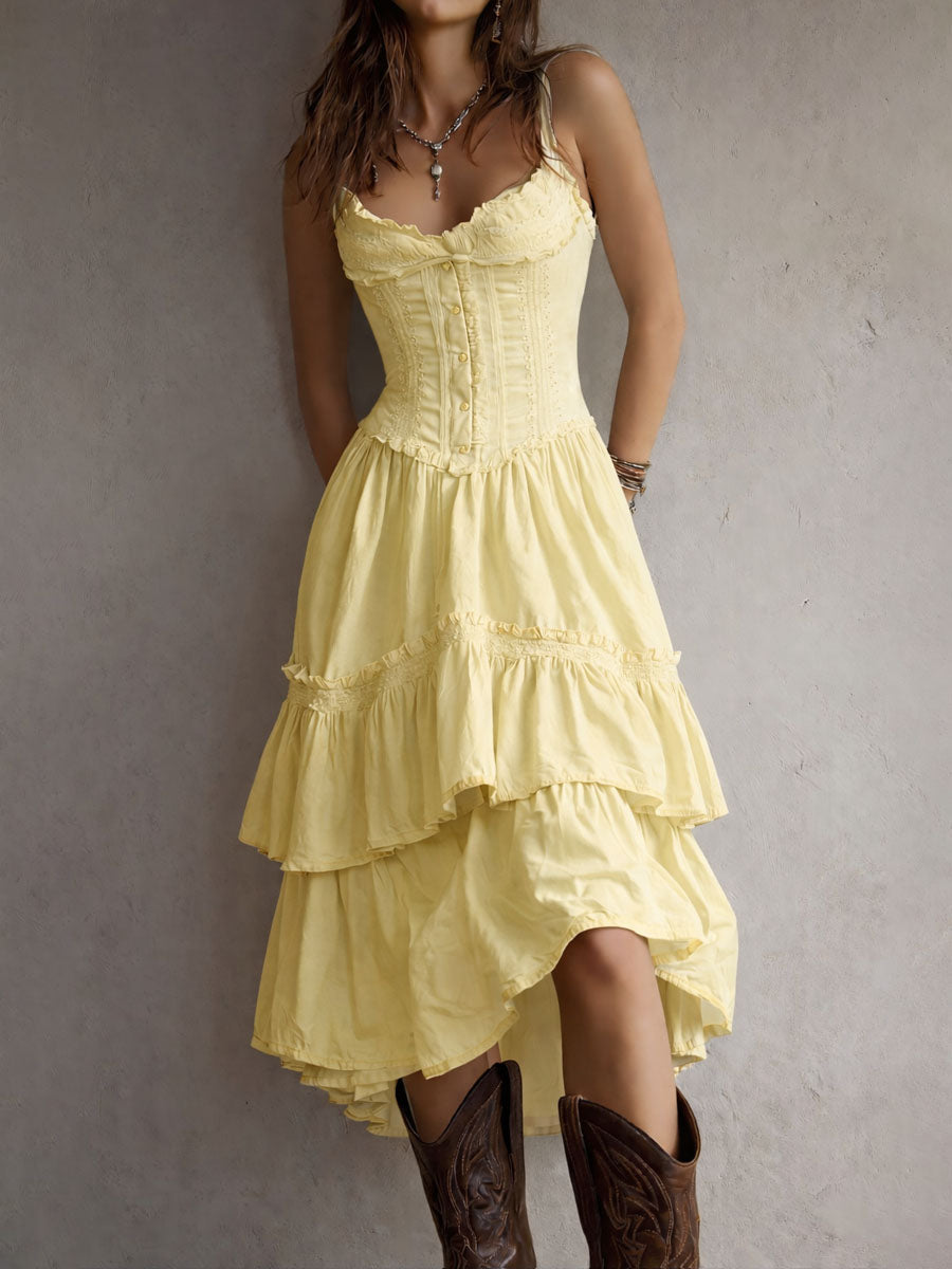 Reese | Boho Corset Midi Dress