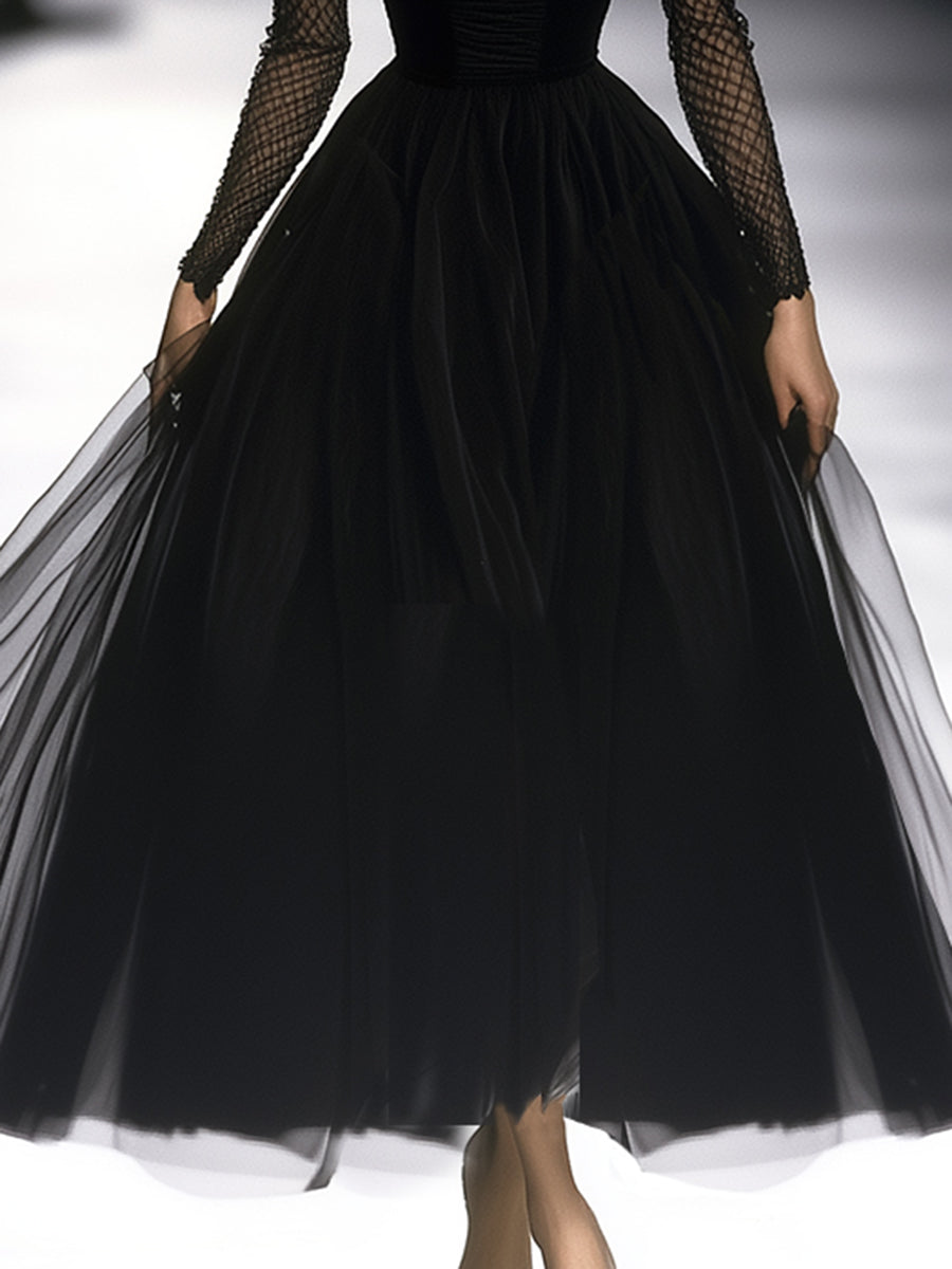 Colette | Black Gauze Maxi Dress