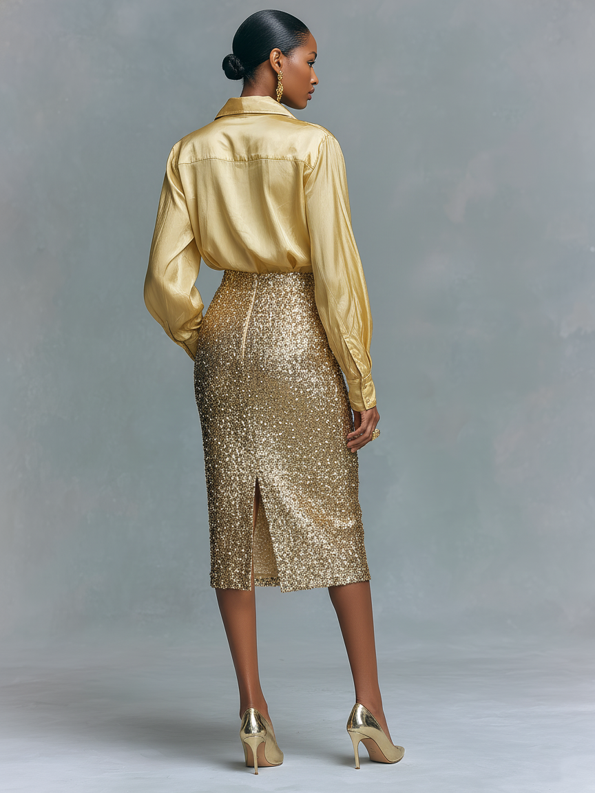 Larissa | Sequined Pencil Skirt Set