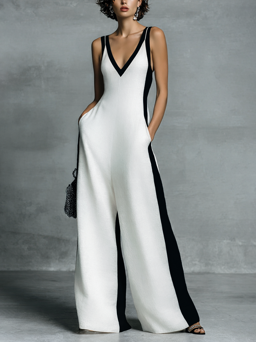 Nora | Colorblock Thin-Strap Jumpsuit