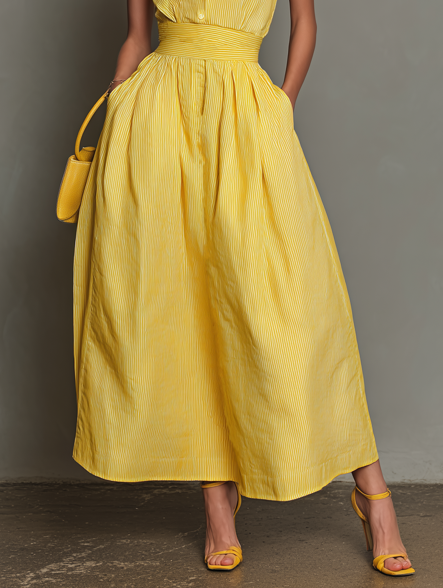 Delphine | Sleeveless Lapel Maxi Dress