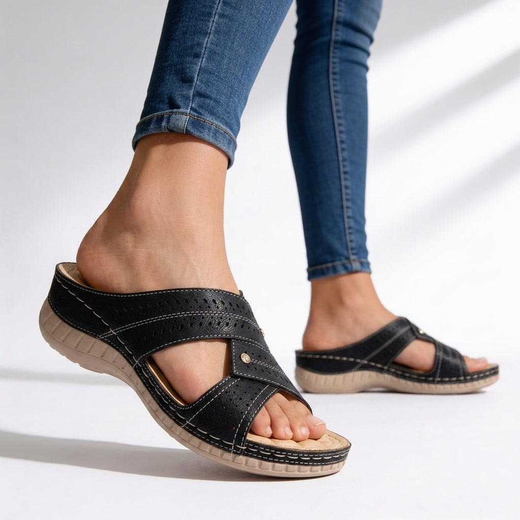 Ella | Crossover Wedge Sandals