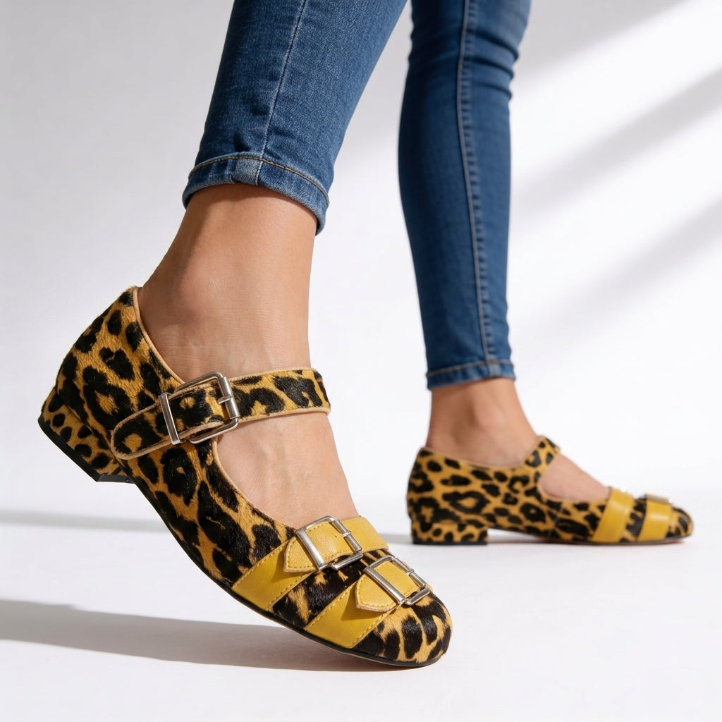 Amélie | Leopard Mary Jane Flats