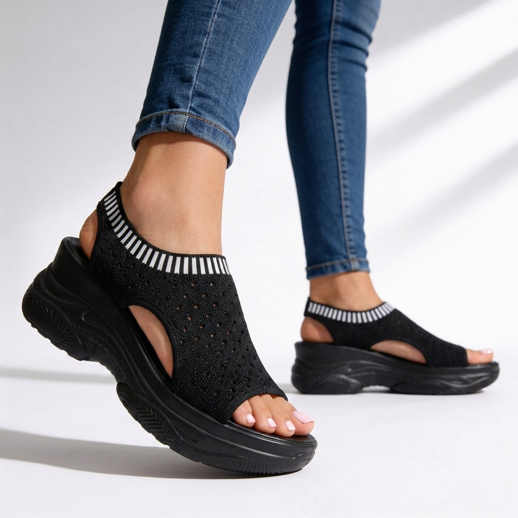 Isla | Knit Wedge Sandals