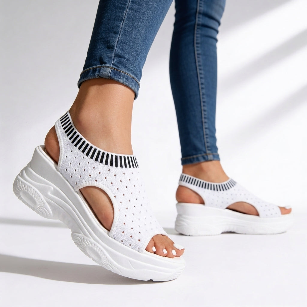 Isla | Knit Wedge Sandals