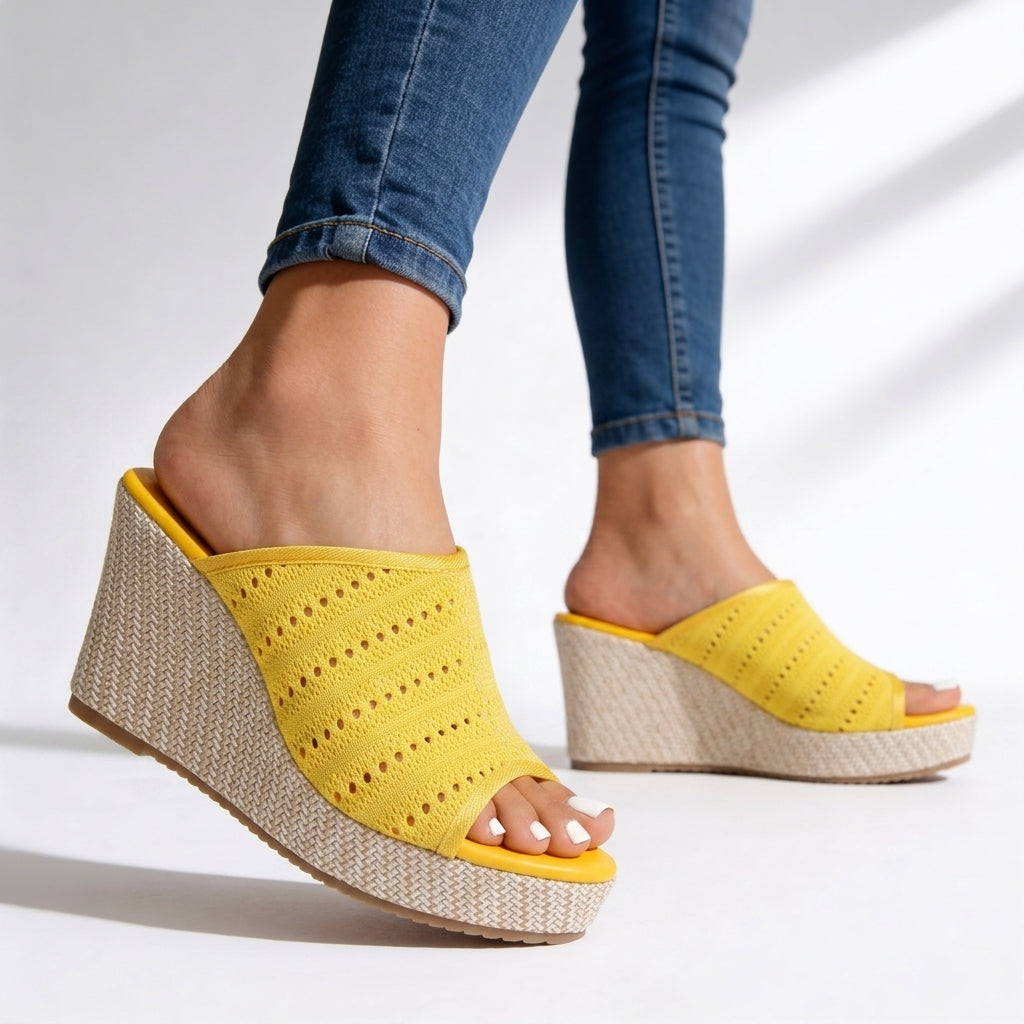 Lucia | Knit Wedge Sandals