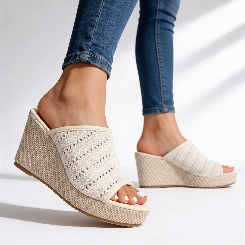 Lucia | Knit Wedge Sandals