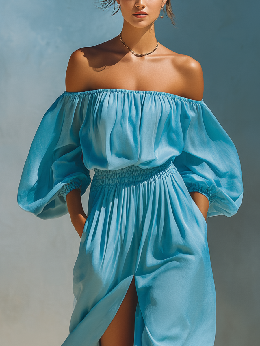 Skye | Off-Shoulder Slit Maxi Dress