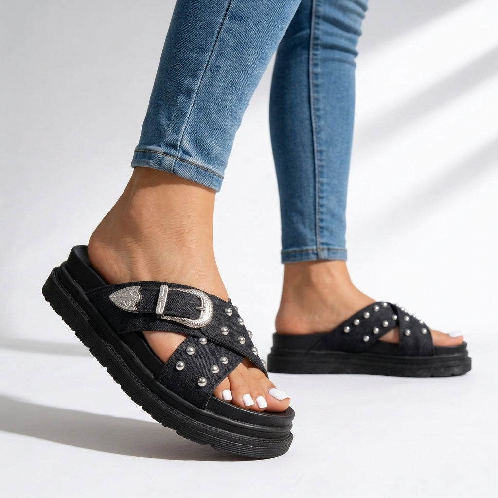 Juliette | Studded Slides