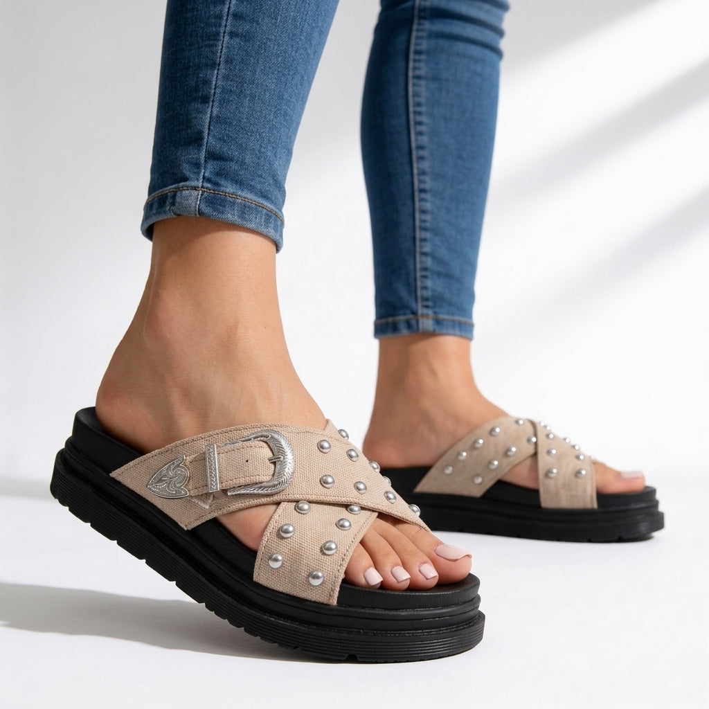 Juliette | Studded Slides