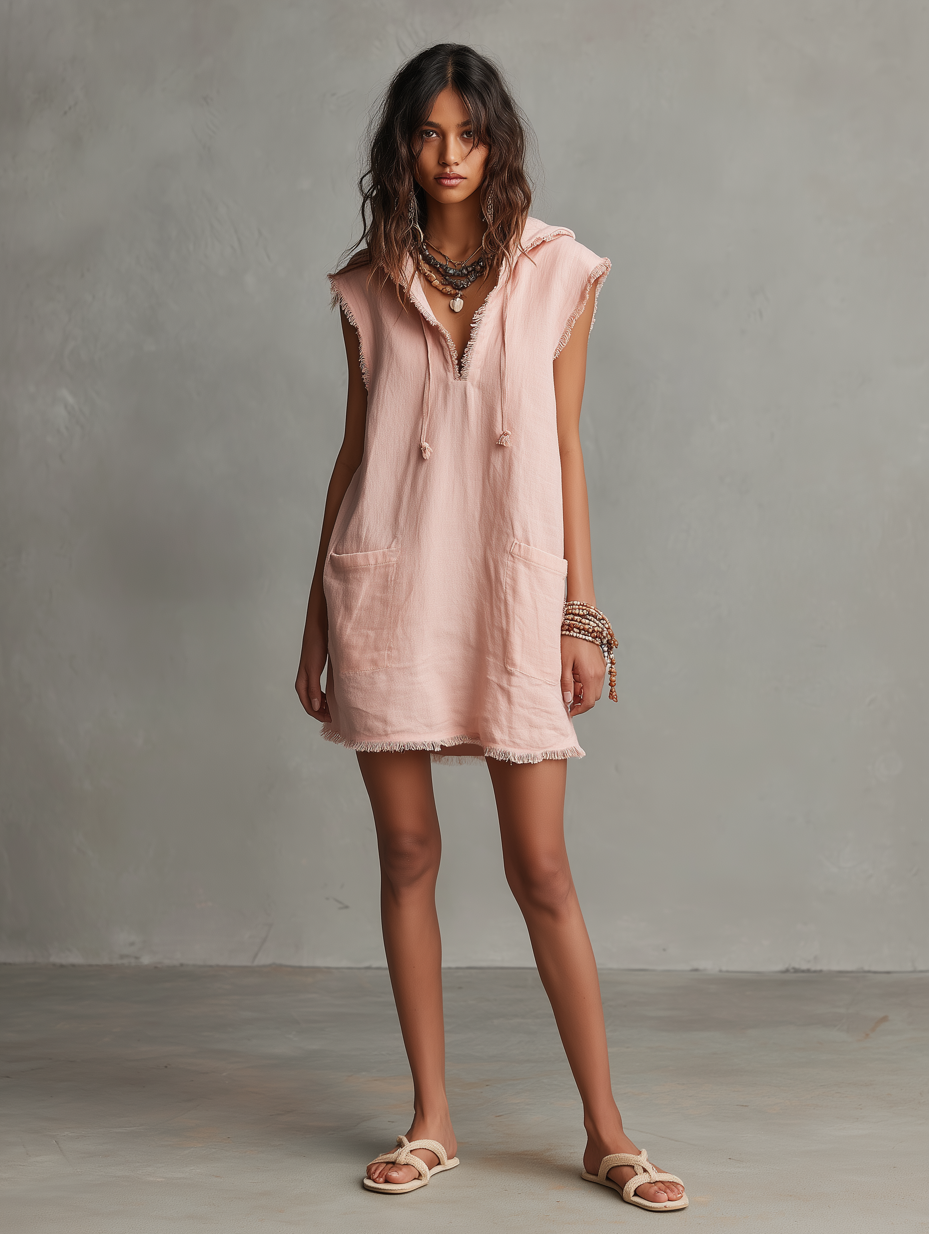 Miley | Hooded Linen Mini Dress