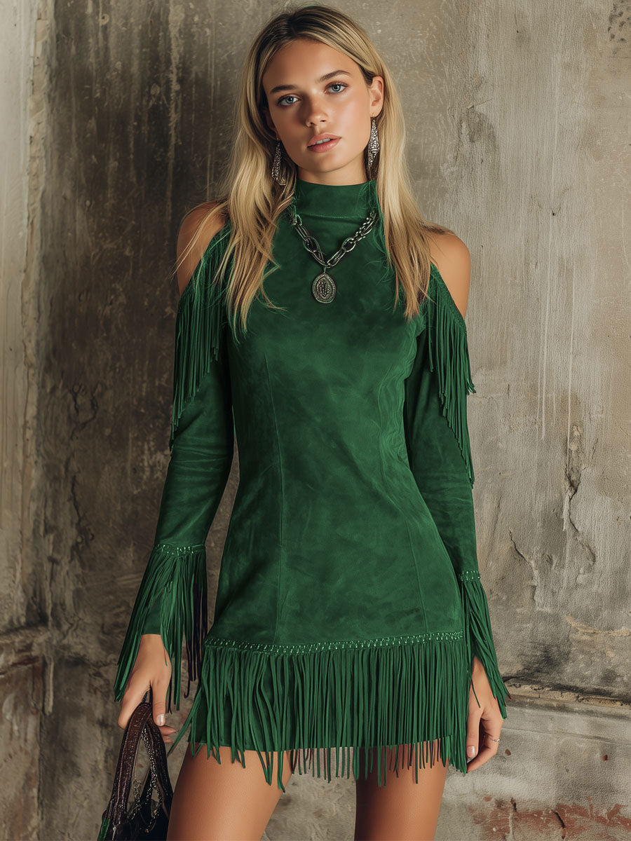 Freya | Fringed Faux Suede Mini Dress
