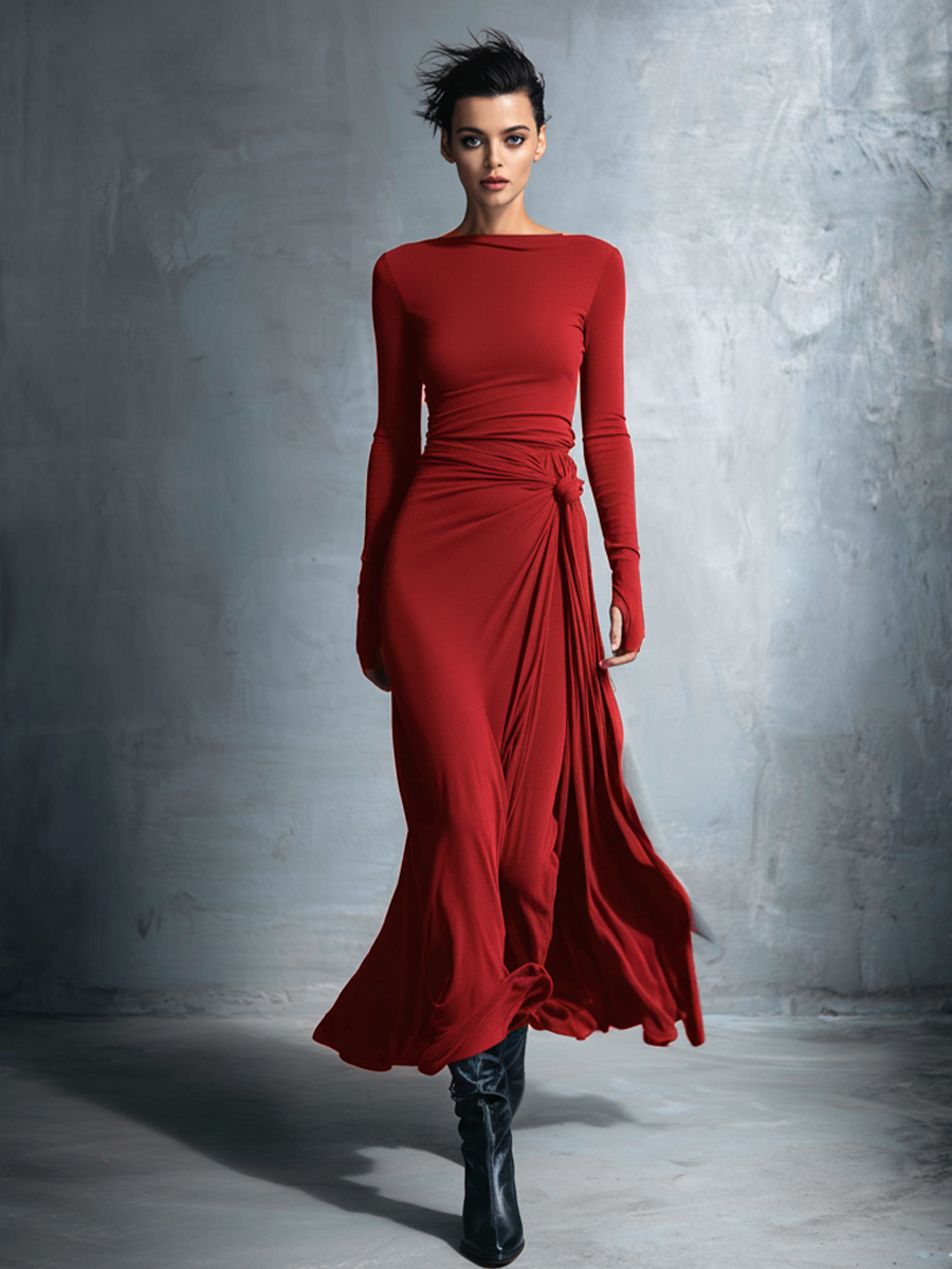 Clara | Knotted Wrap Maxi Dress
