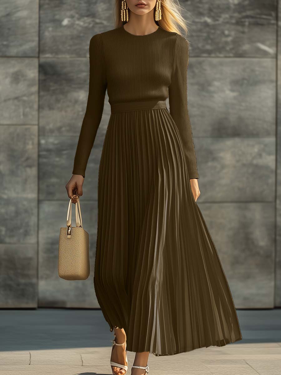 Emilia | Satin Hem Knit Maxi Dress