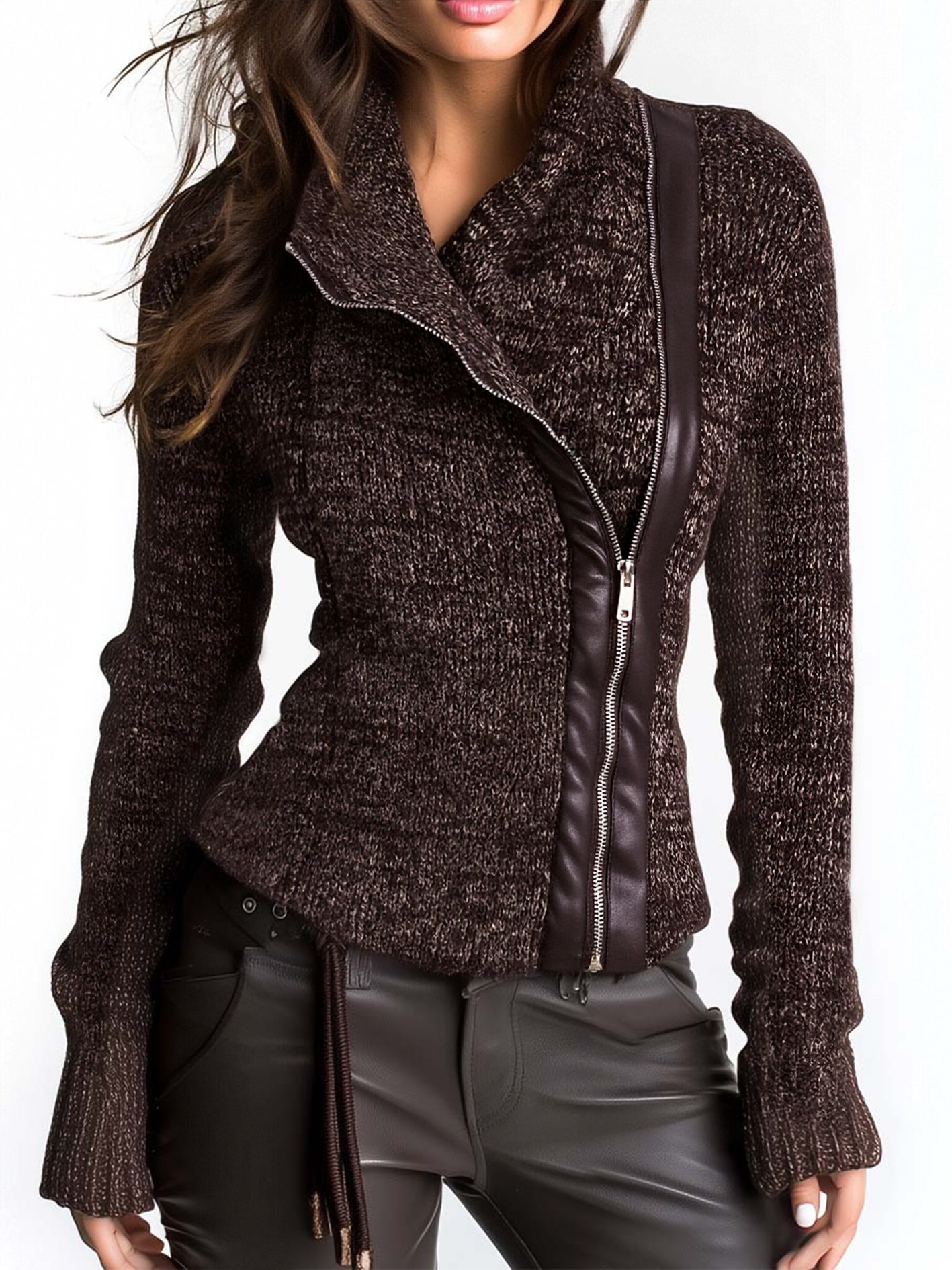 Mara | Asymmetric Ribbed Knit Jacket