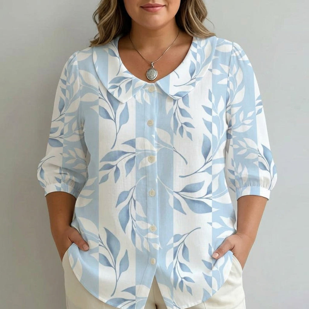 Camila™ | Casual Leaf Print Shirt