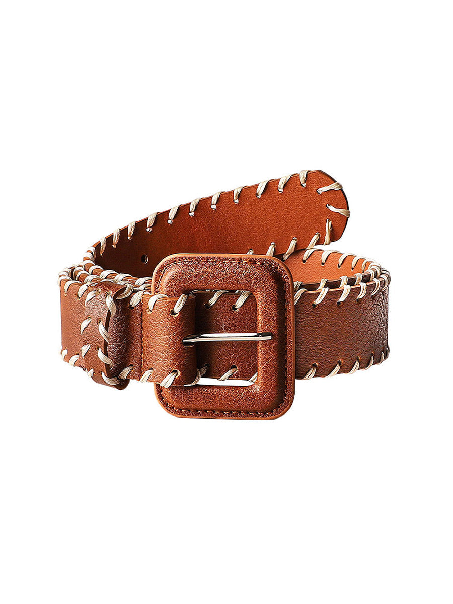 Camille | Brown Stitch Detail Belt