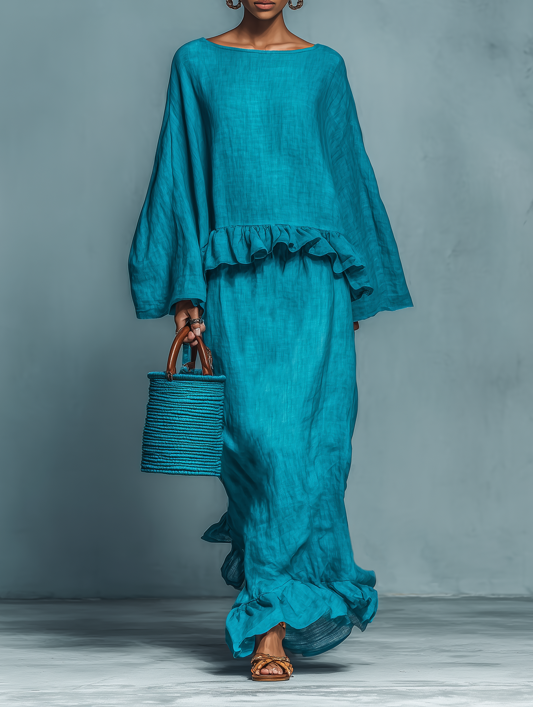 Thea | Linen Blouse & Skirt Set