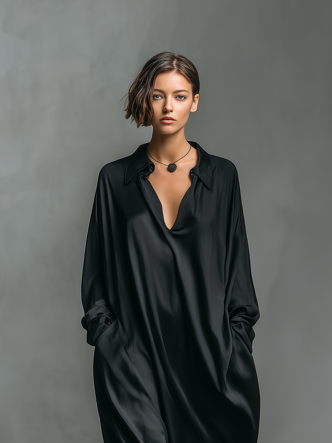 Nolwen | Glossy Satin Maxi Dress