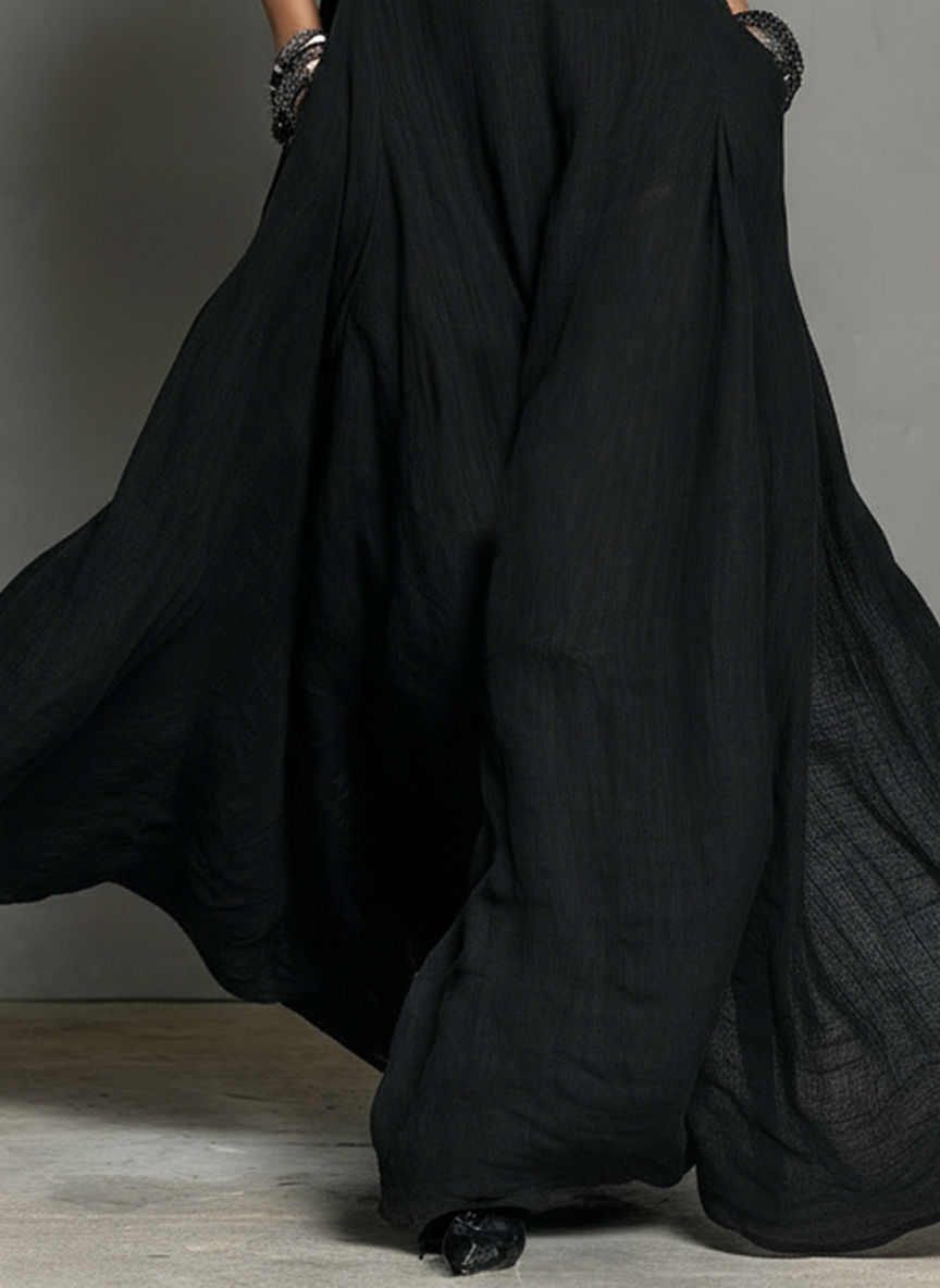 Thea | Halter Neck Linen Maxi Dress