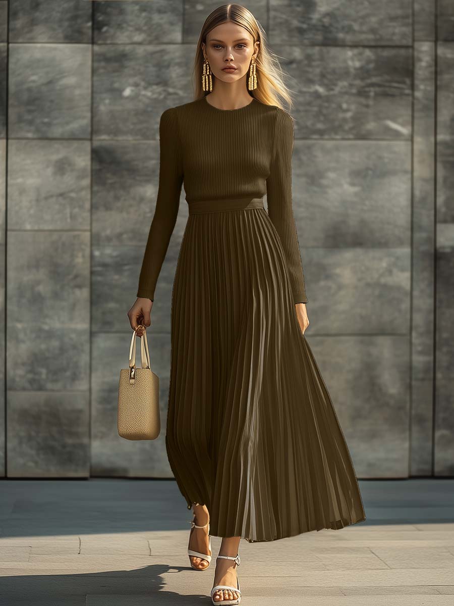 Emilia | Satin Hem Knit Maxi Dress