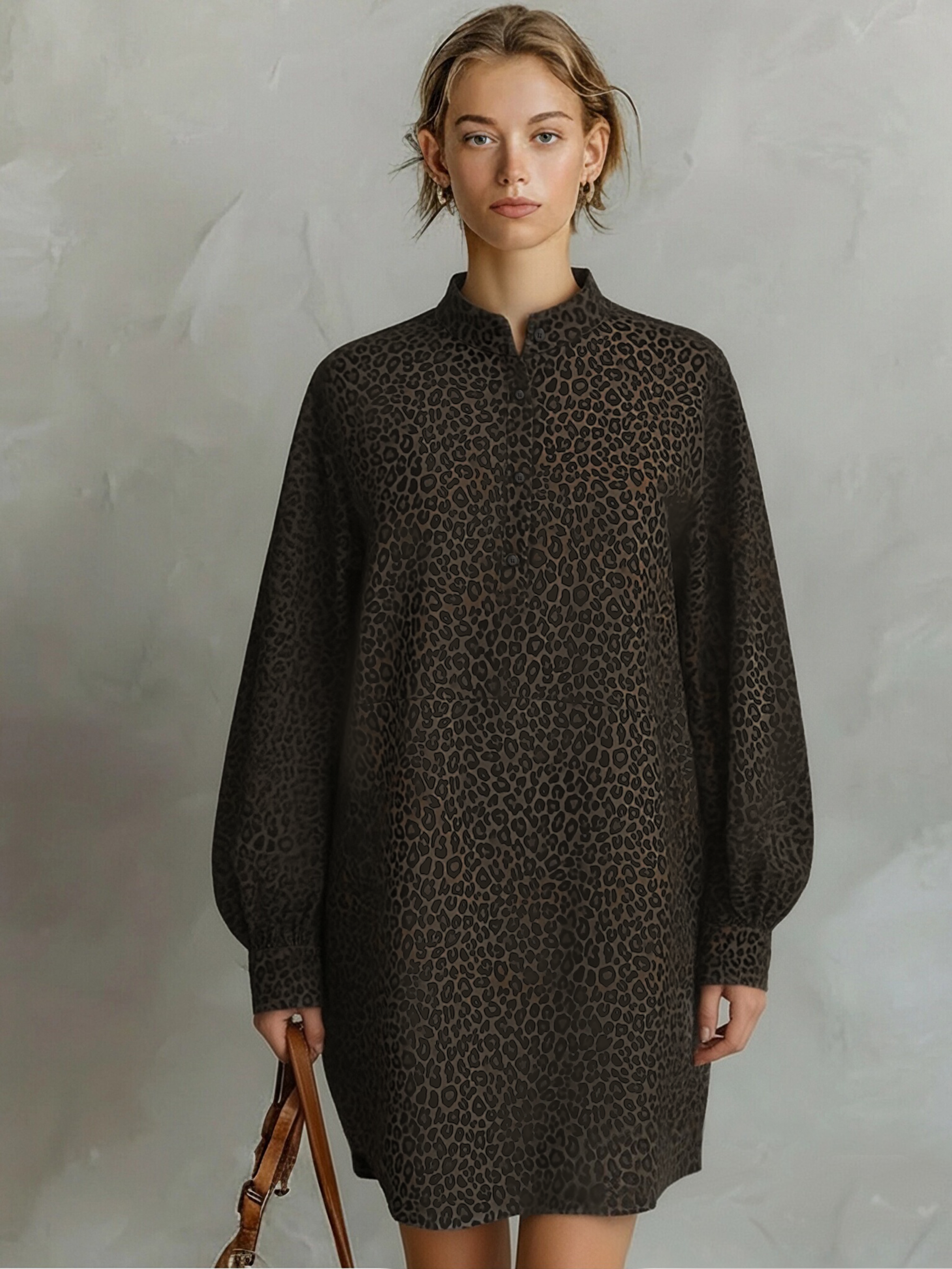 Celeste | Leopard Print Long Sleeve Dress