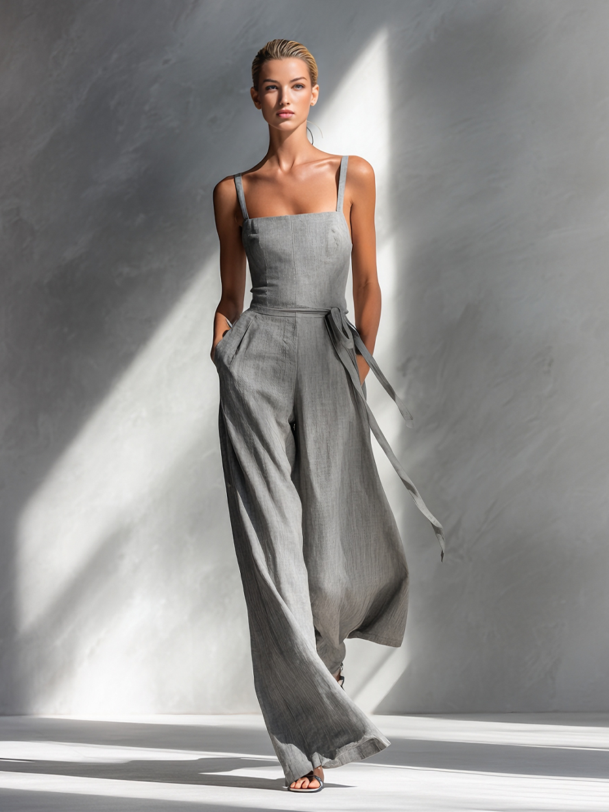 Amelie | Tie-Waist Wide-Leg Jumpsuit