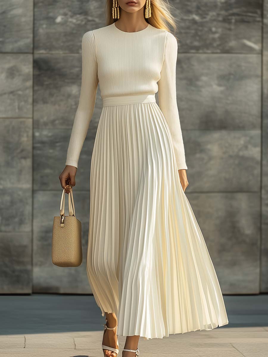 Emilia | Satin Hem Knit Maxi Dress