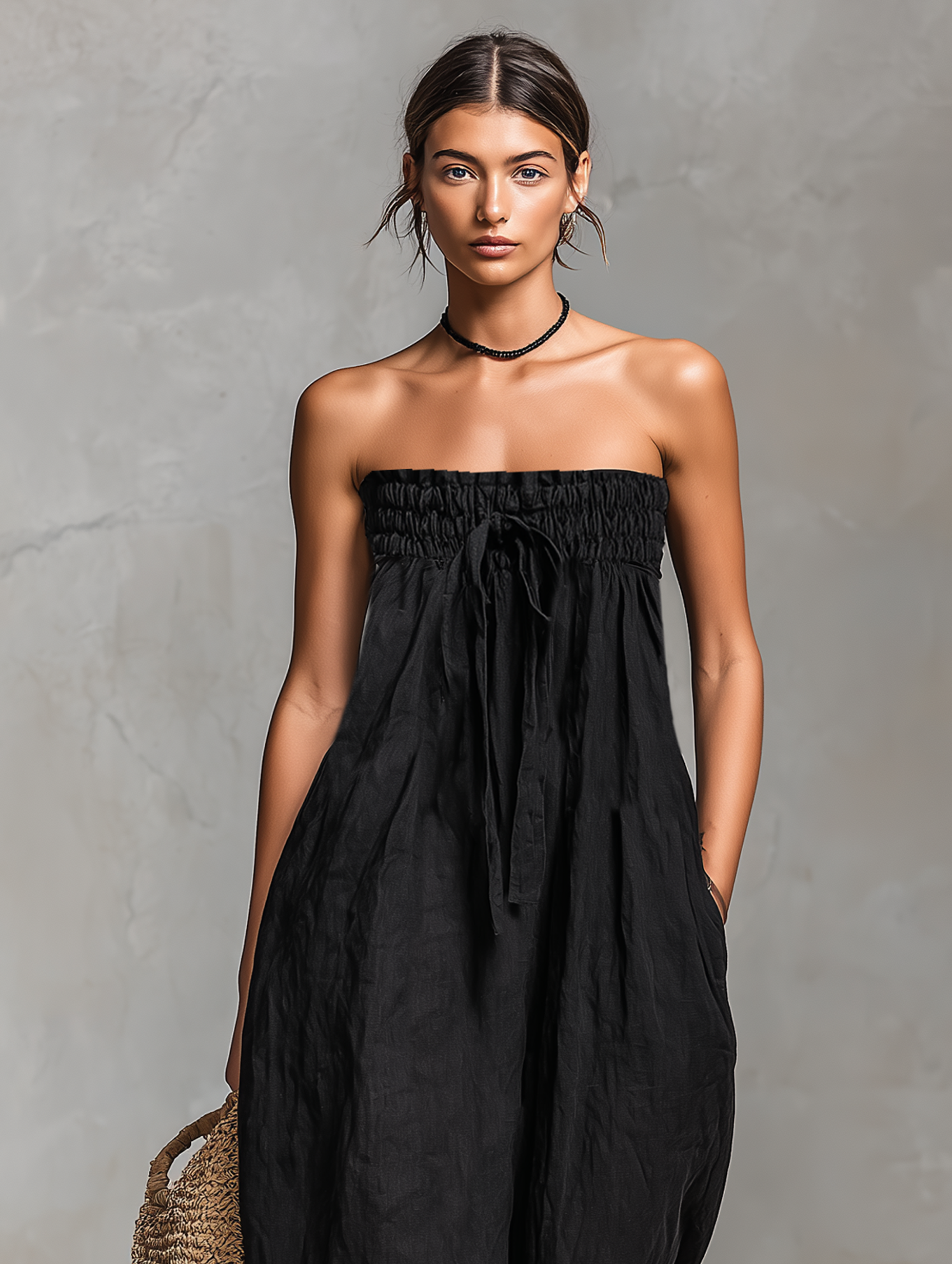 Ariella | Strapless Linen Jumpsuit