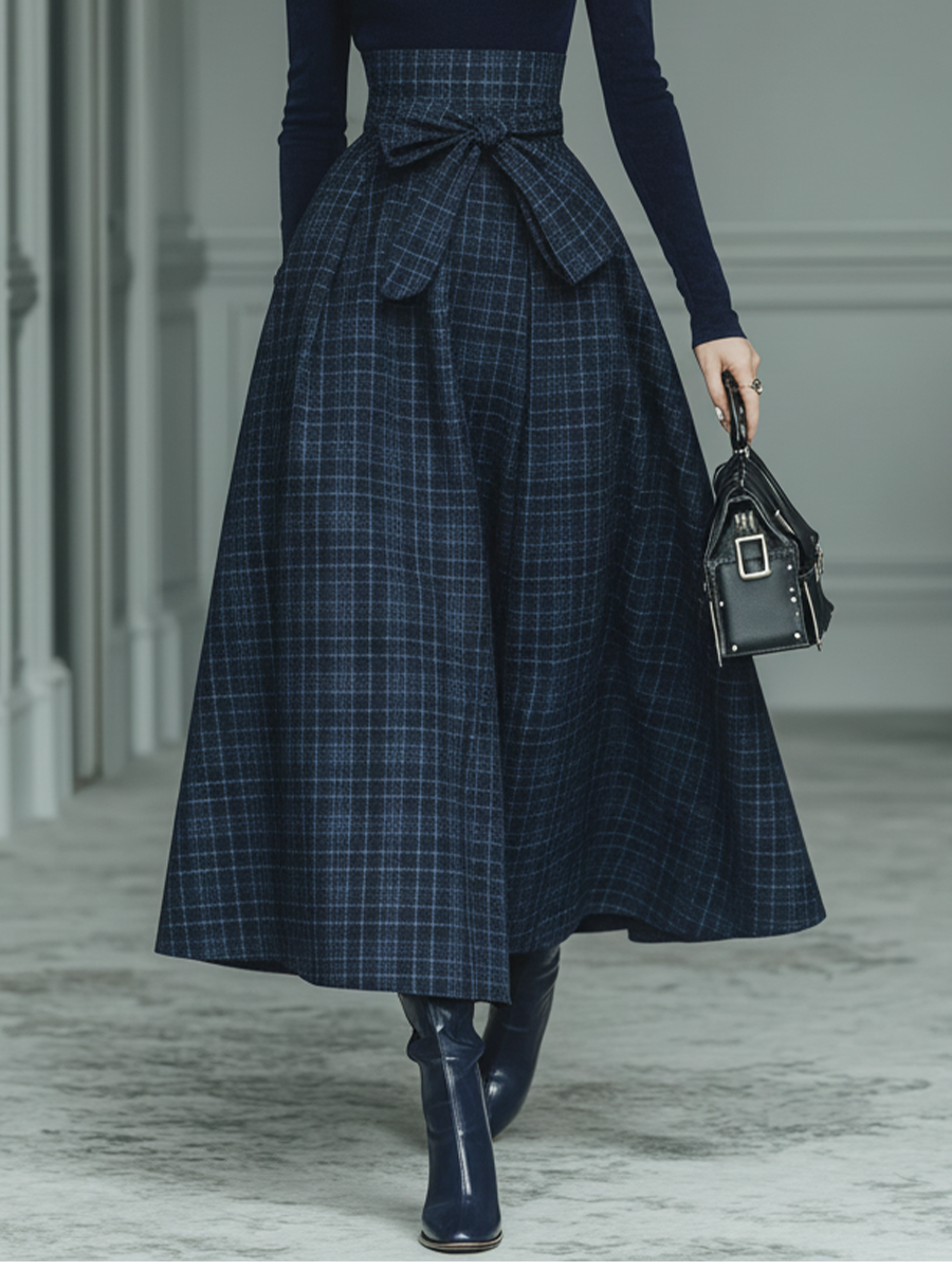 Monroe | Dark Blue Knit Skirt Set