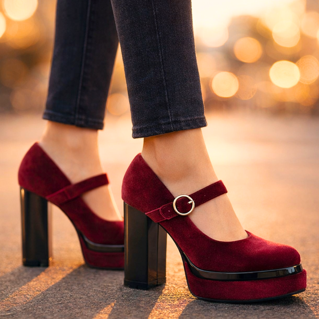 Seraphina | Velvet Platform Pumps