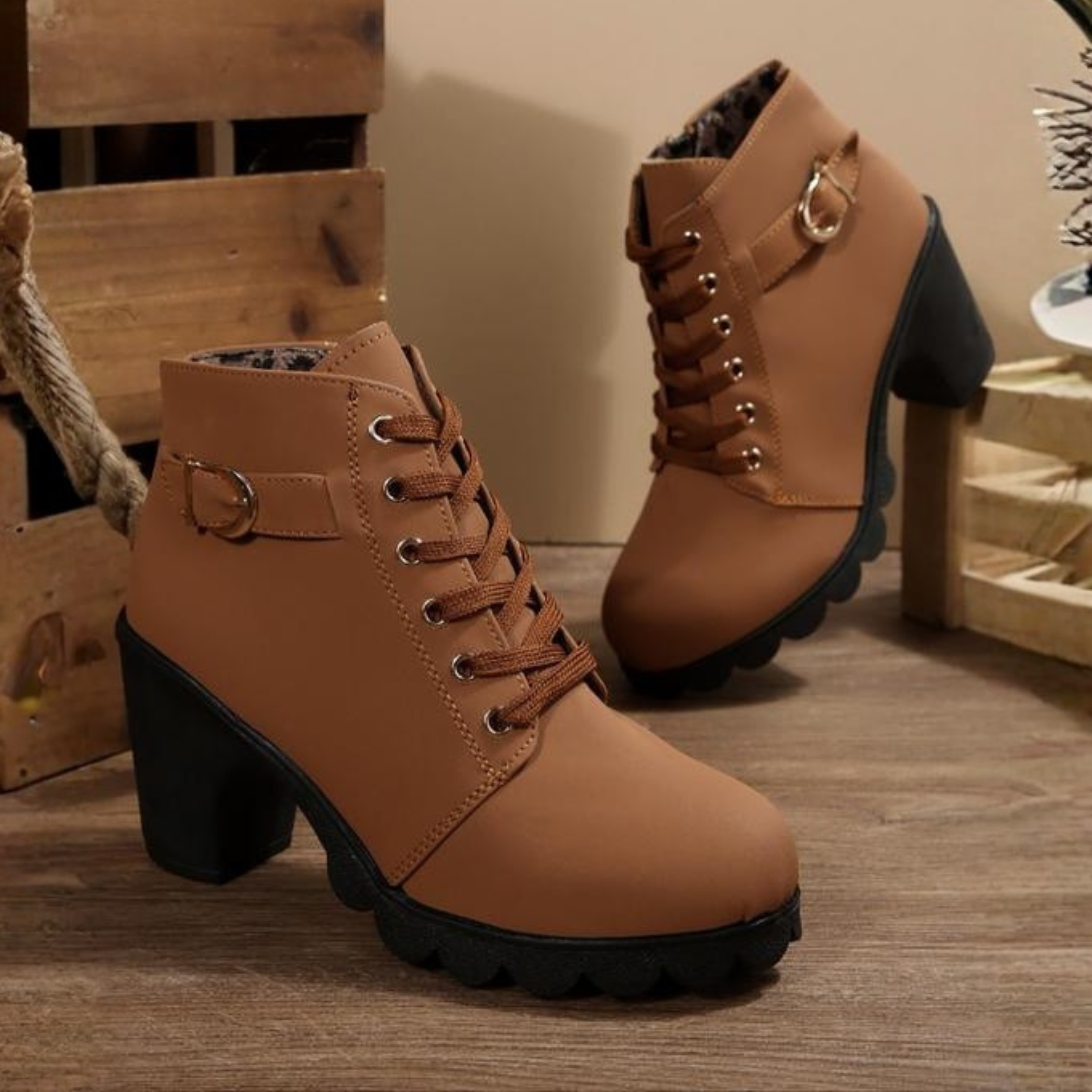 Katni | Buckled Chunky Ankle Boots