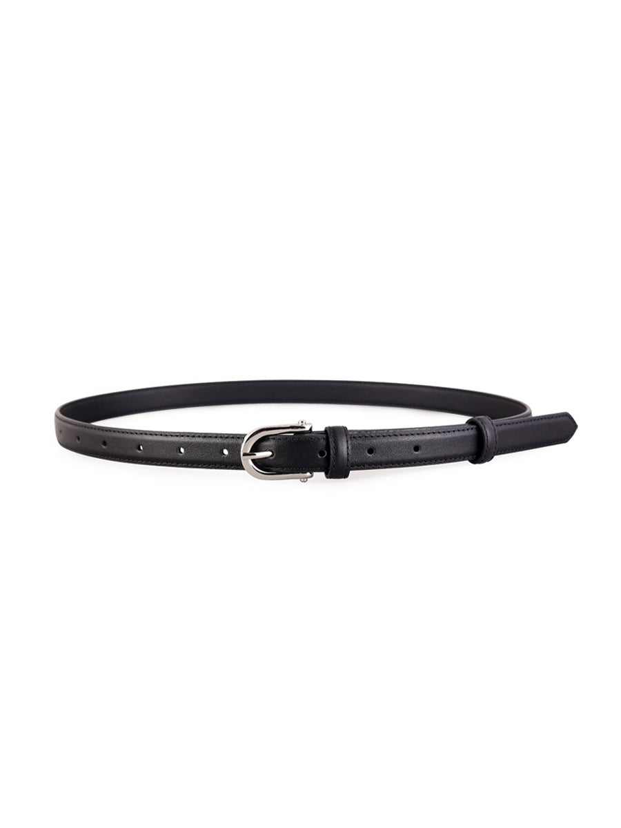 Mara | Gold Buckle Faux Leather Belt