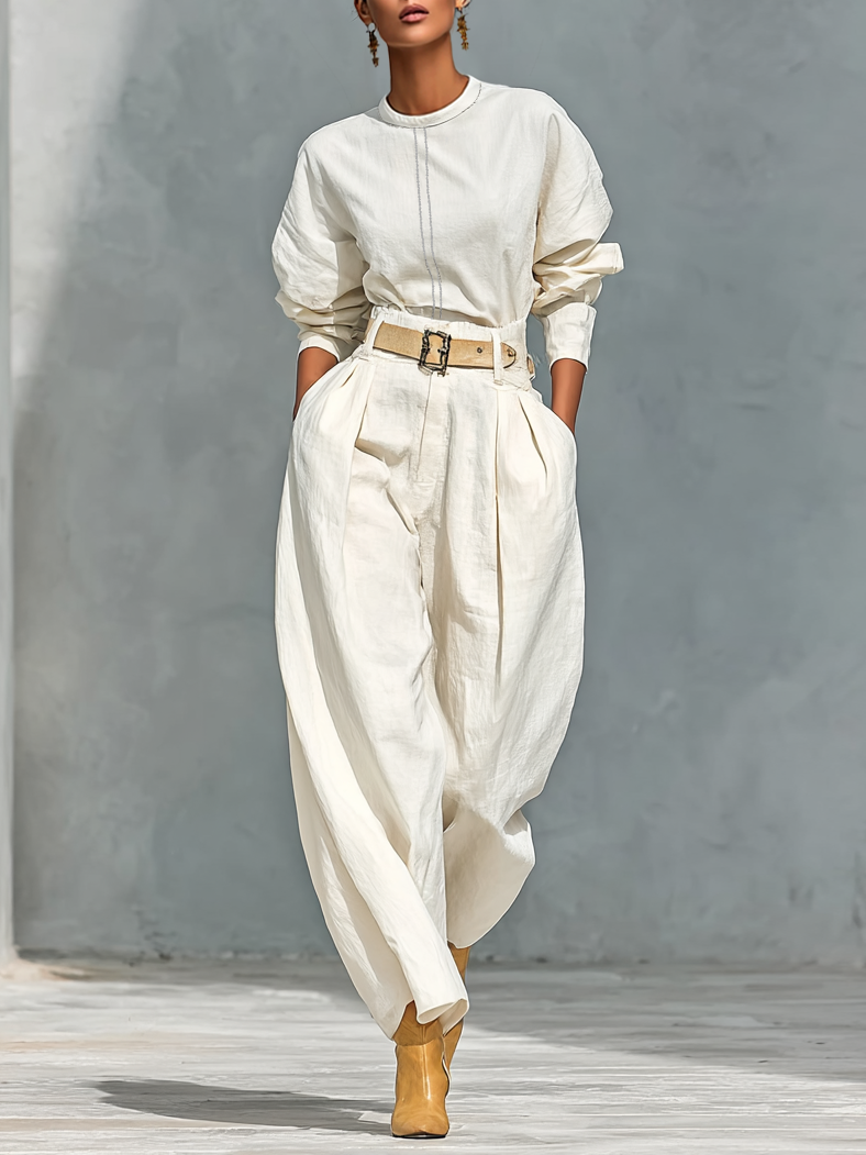 Thea | Loose Linen Trouser Set