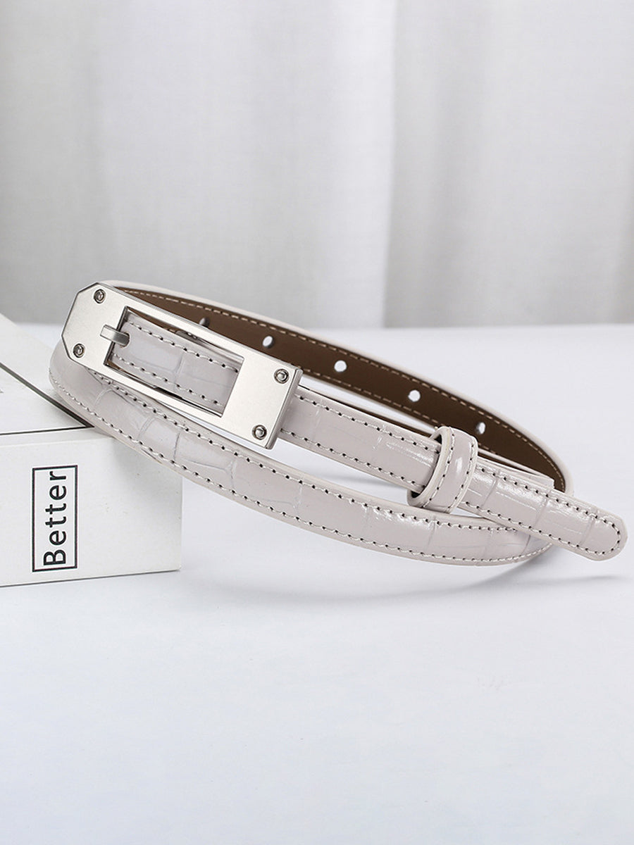 Isabelle | Alligator Thin Leather Belt