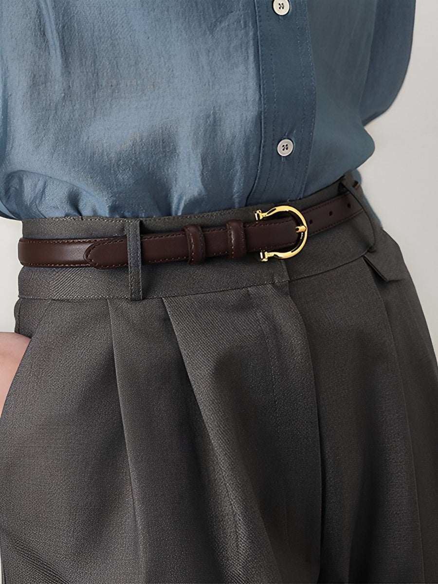 Celeste | Horsebit Faux Leather Belt