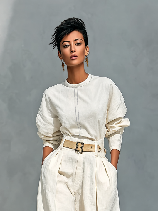 Thea | Loose Linen Trouser Set