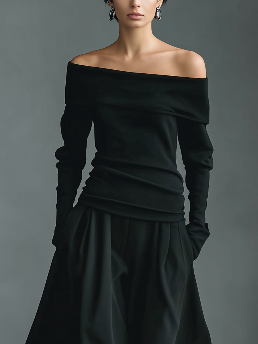 Bianca | Off-Shoulder Knit Skirt Set
