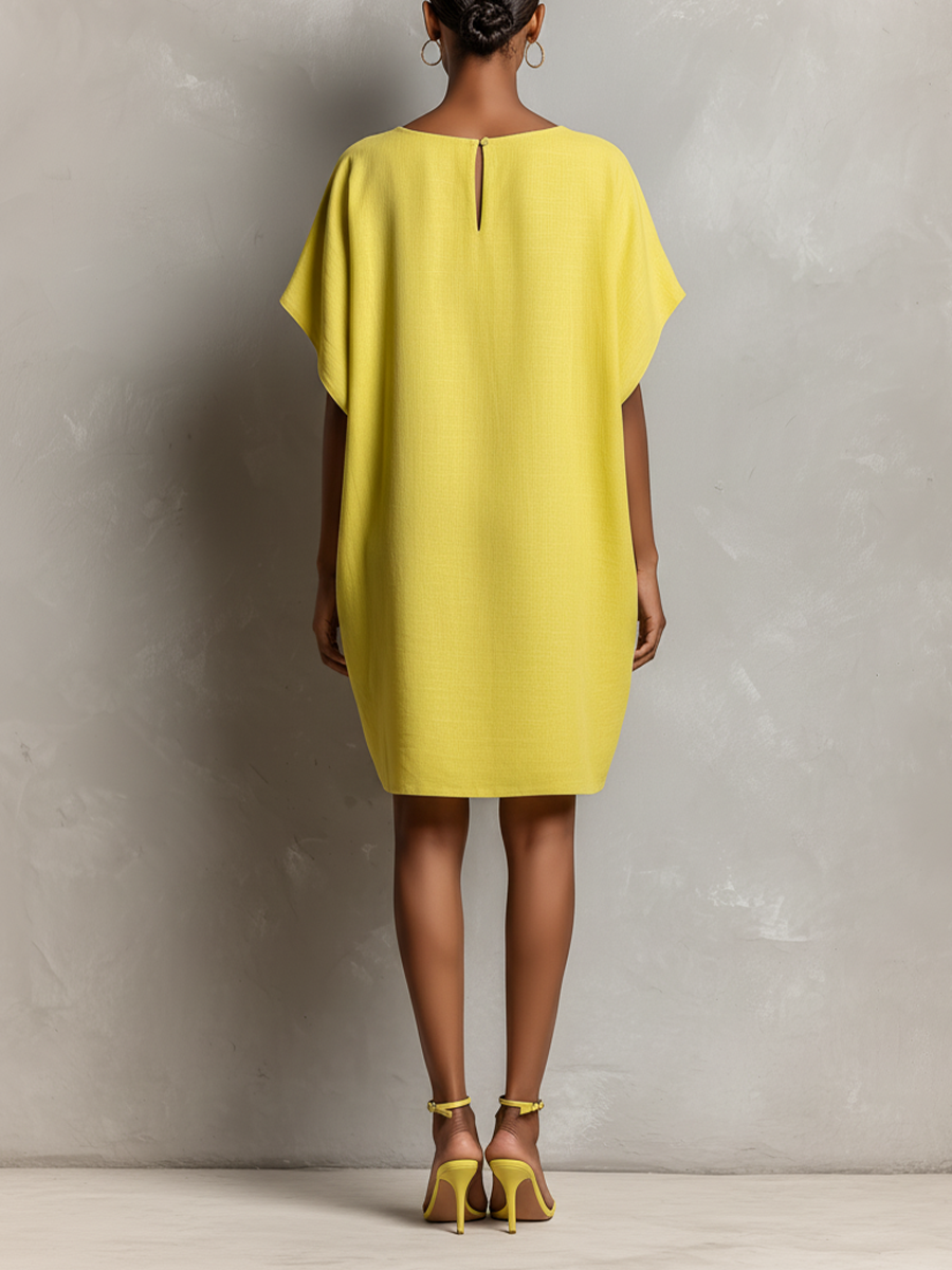 Elina | Lime Batwing Sleeve Shift Dress