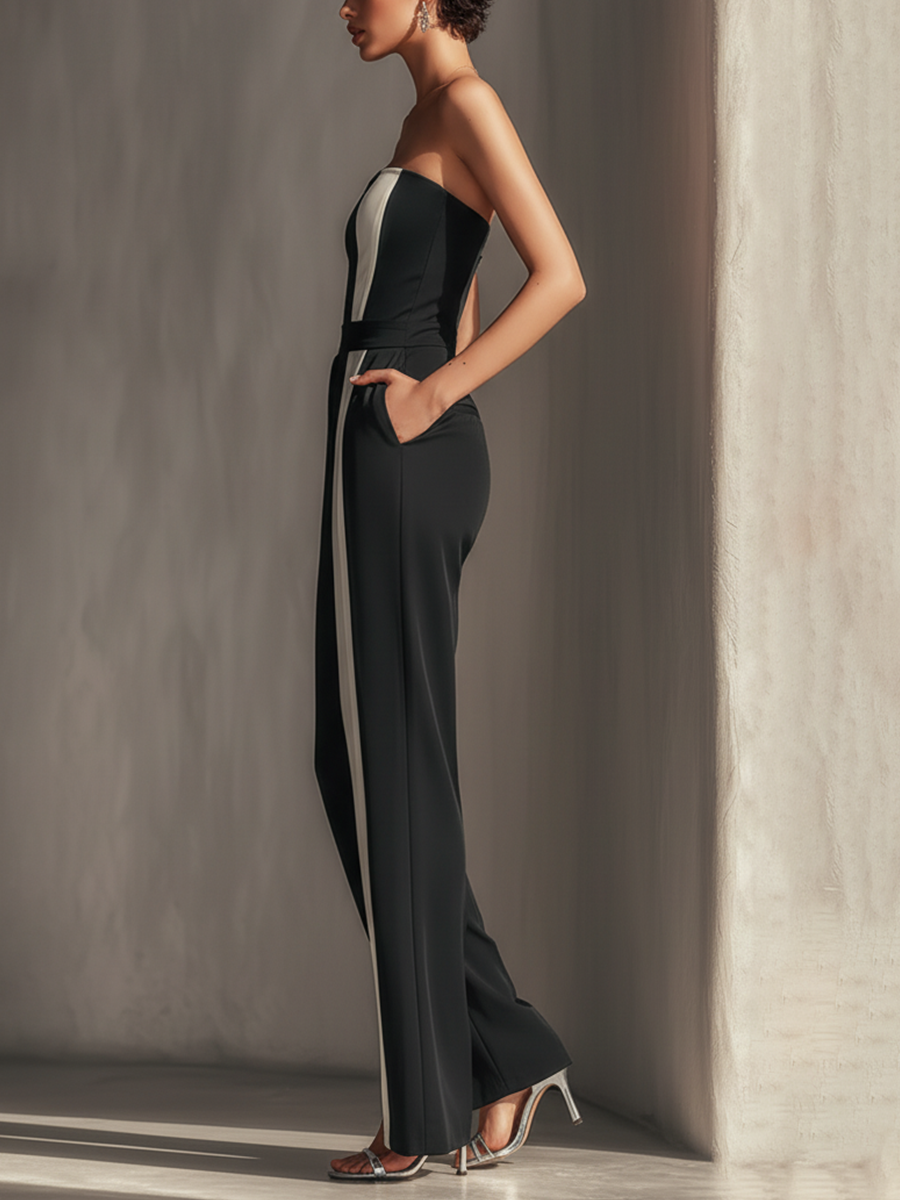 Odette | Black Strapless Jumpsuit