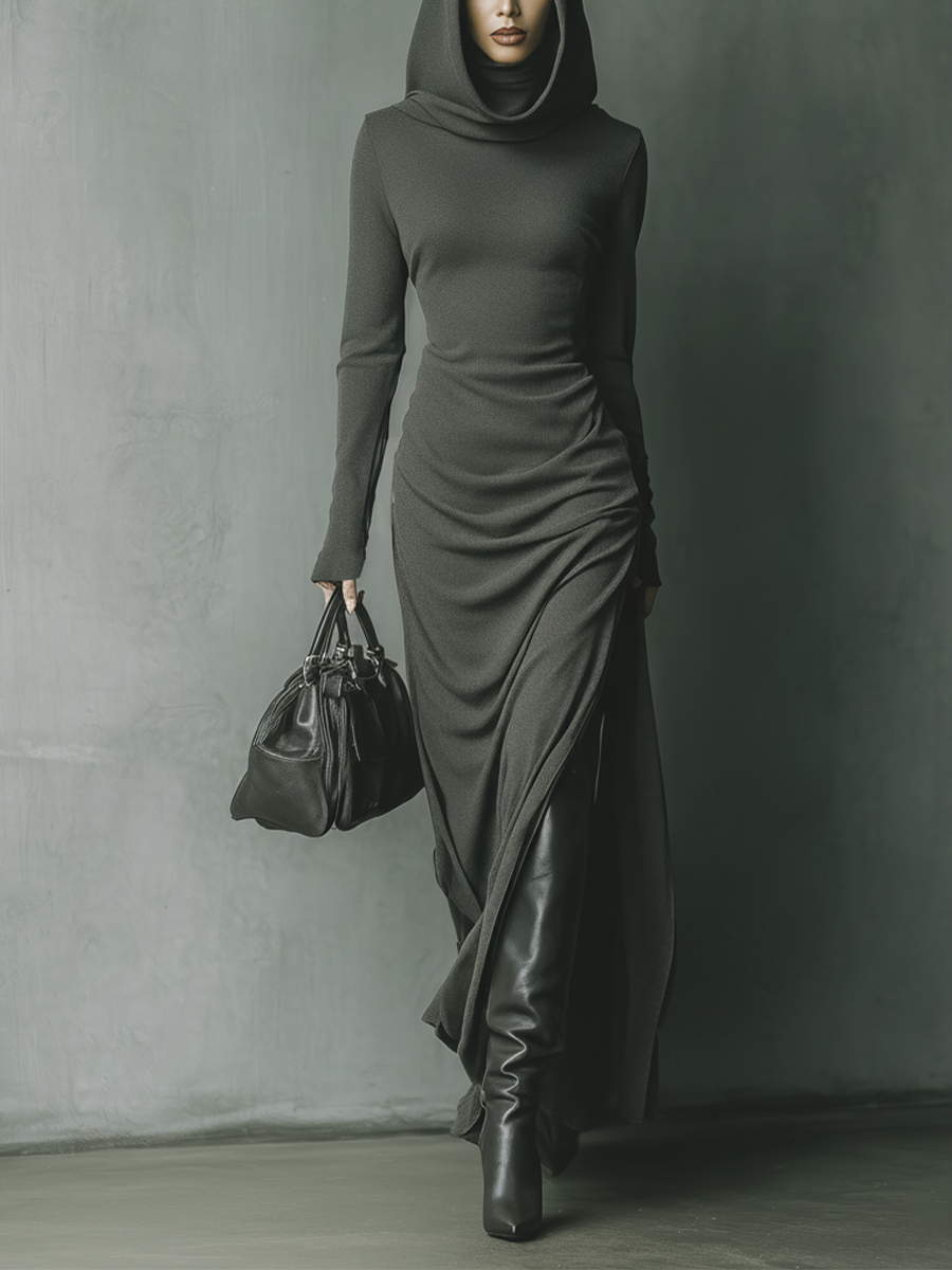 Mykhalah | Hooded Knitted Maxi Dress