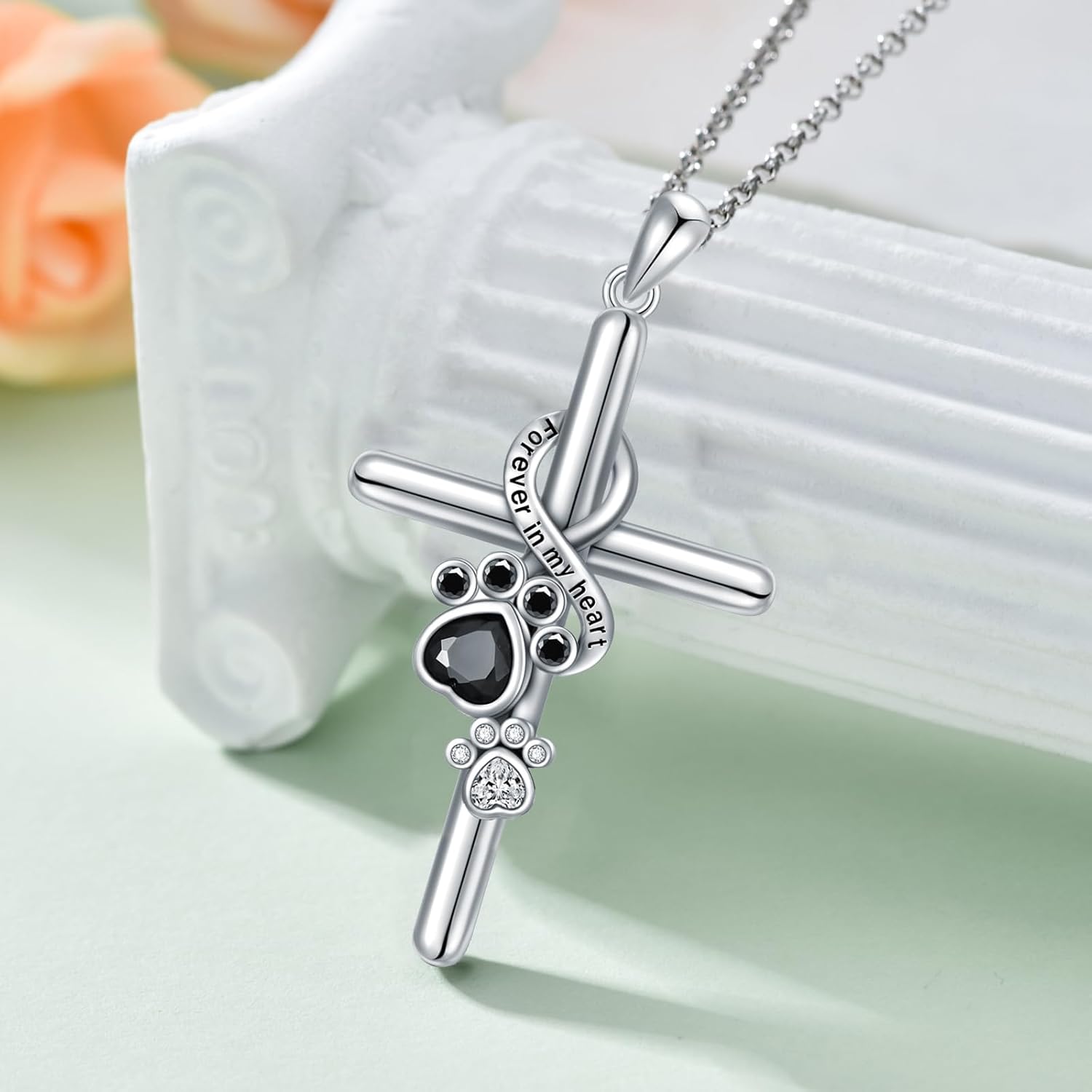 Selina™ | Cross Pendant Necklace with Paw