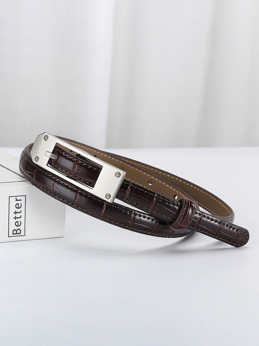 Isabelle | Alligator Thin Leather Belt