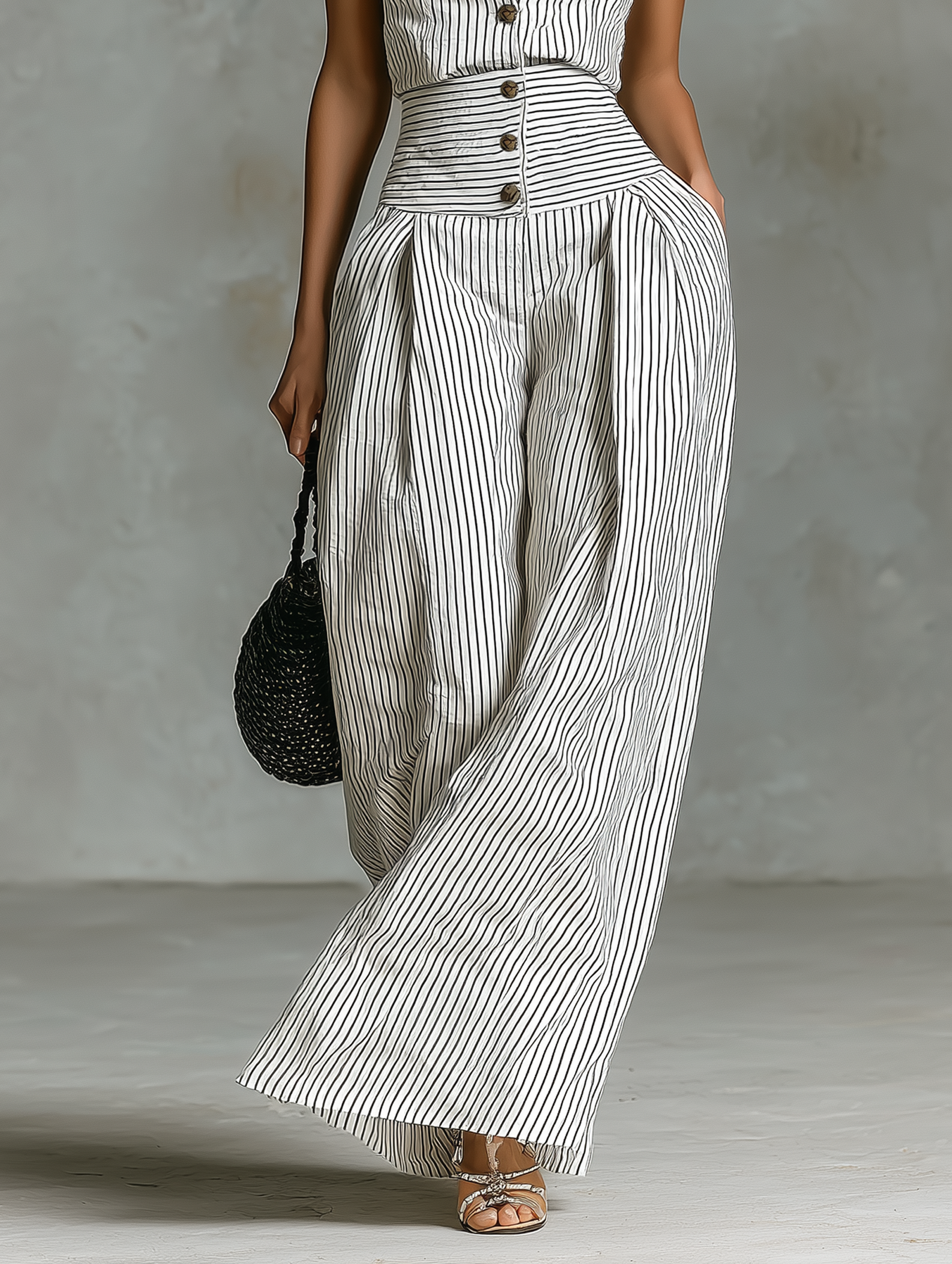 Rosalie | Striped Sleeveless Jumpsuit