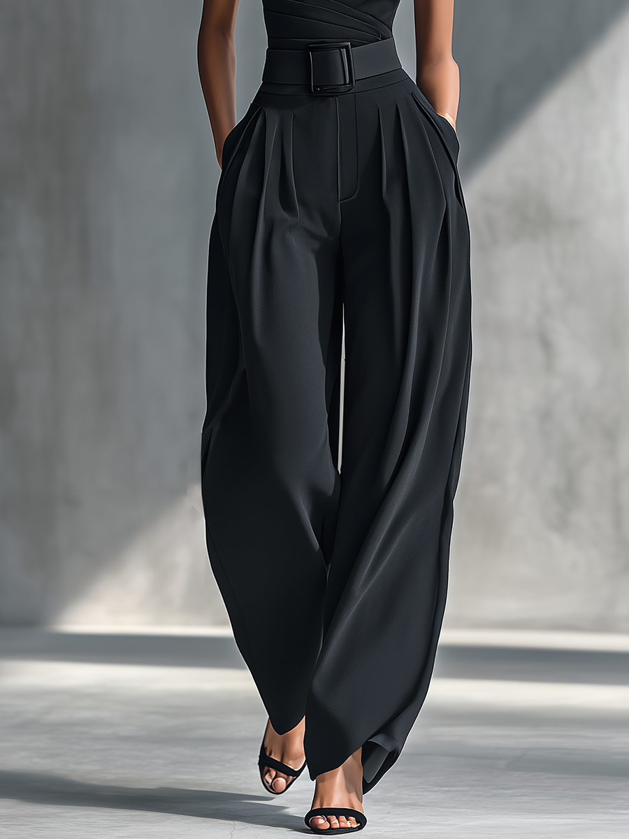 Audrey | Black Knit Wide-Leg Set